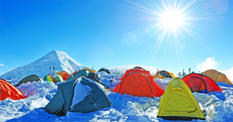 Camping in Snow Tips